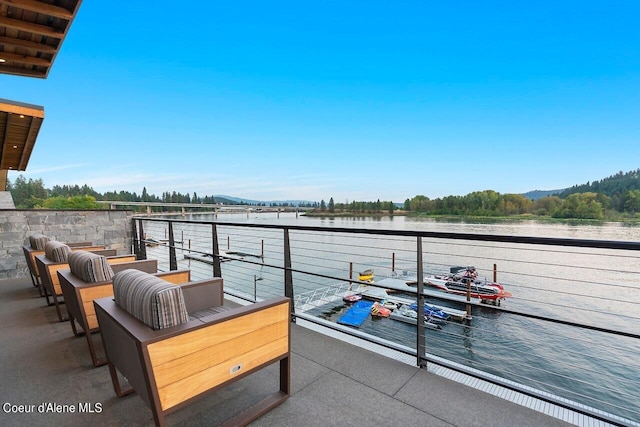 balcony with a water view