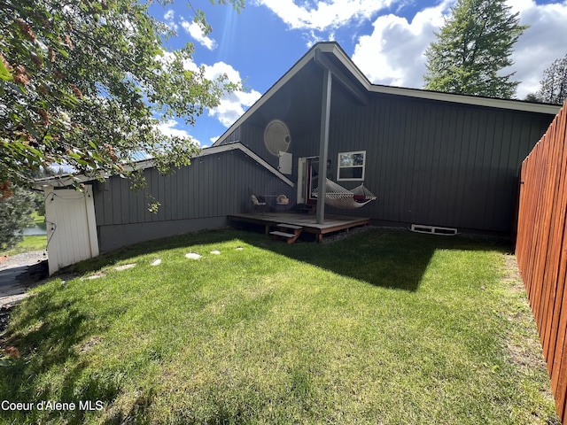 exterior space featuring a wooden deck