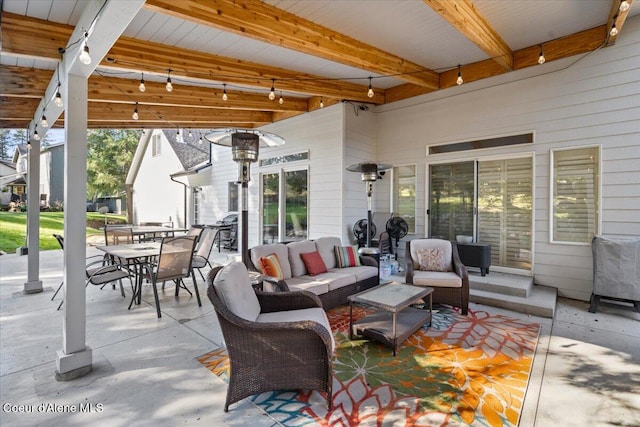 view of patio featuring outdoor dining space and outdoor lounge area