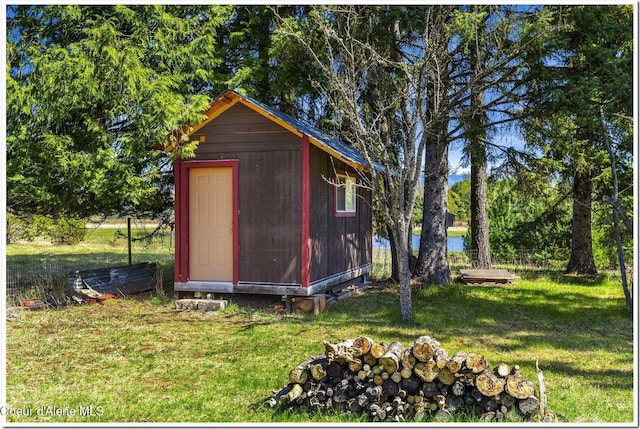 view of shed