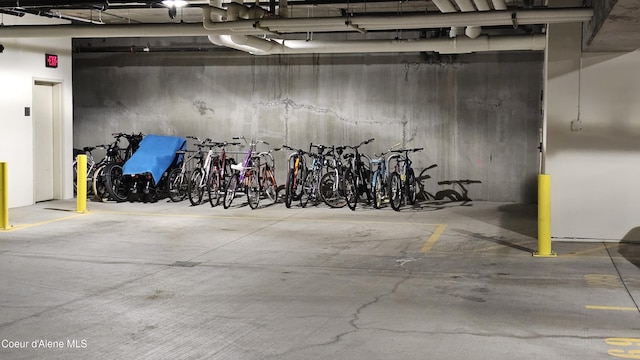 parking garage featuring bike storage