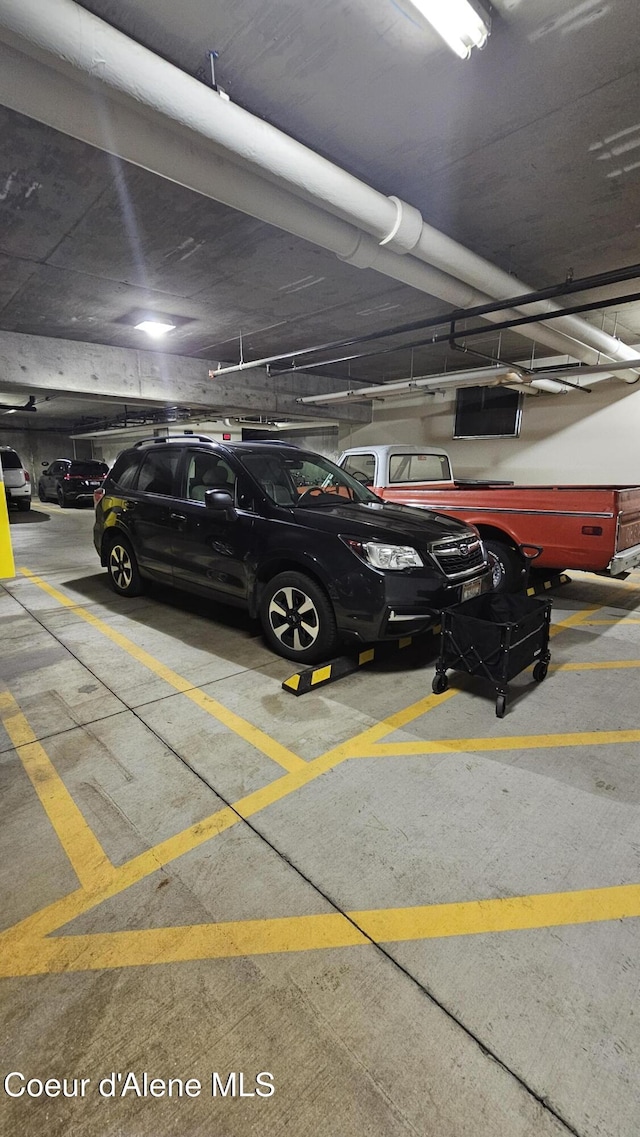 view of parking garage