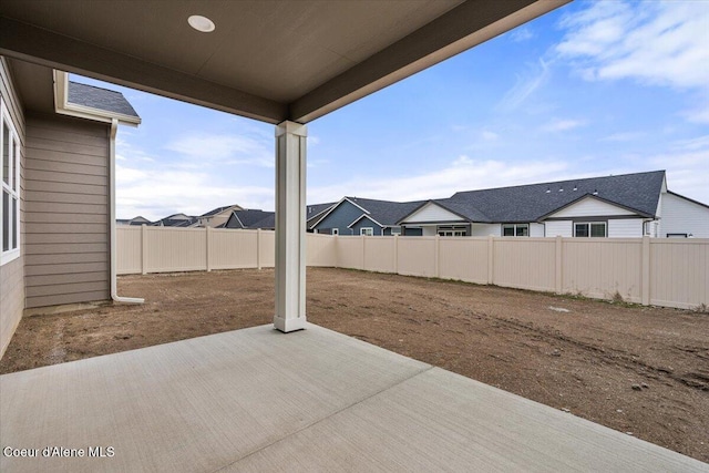 view of patio with a fenced backyard