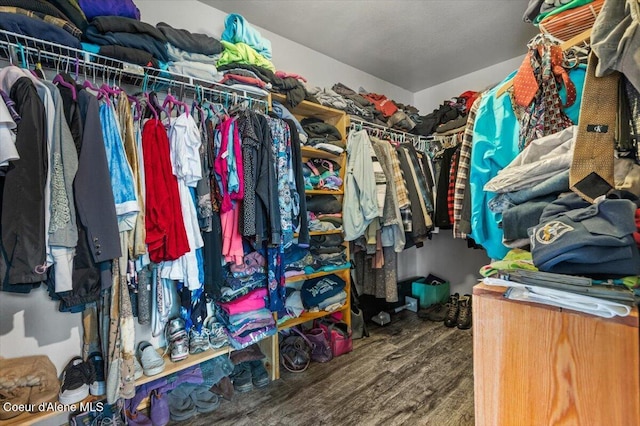 spacious closet featuring wood finished floors