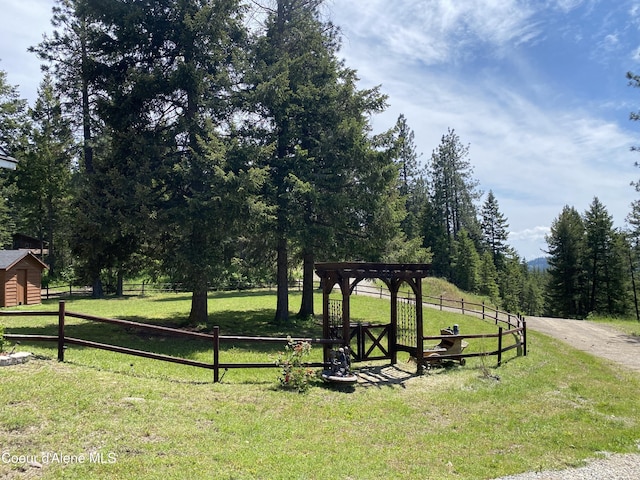 view of yard with fence