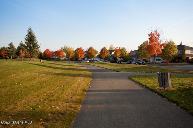 view of road with a residential view