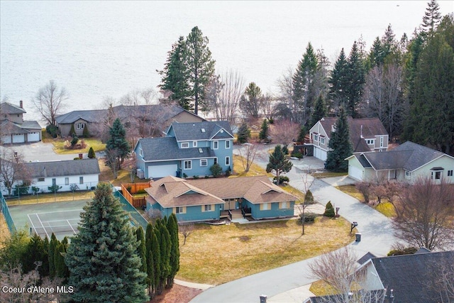 aerial view with a residential view