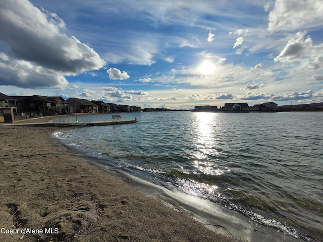 property view of water featuring a dock