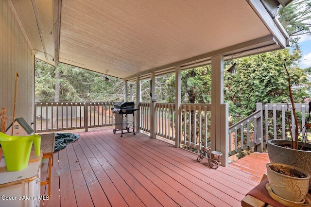 deck featuring area for grilling