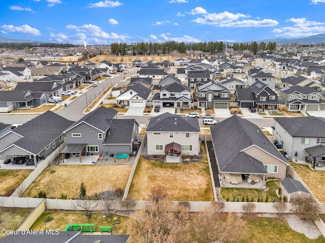 aerial view with a residential view