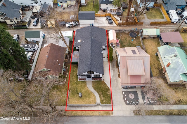 birds eye view of property featuring a residential view