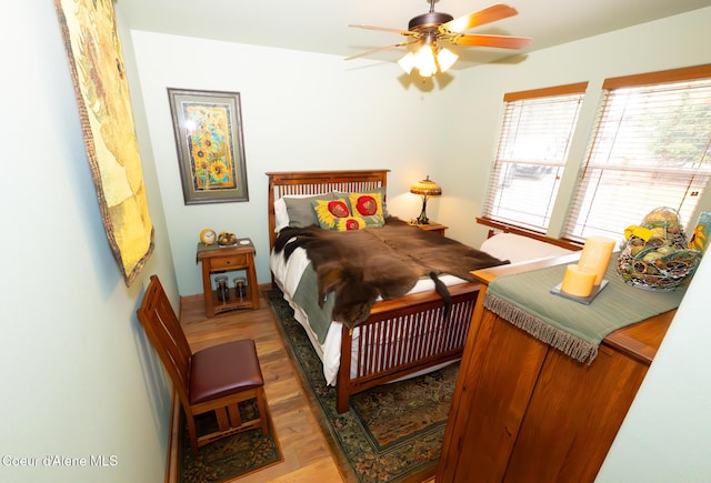 bedroom featuring wood finished floors