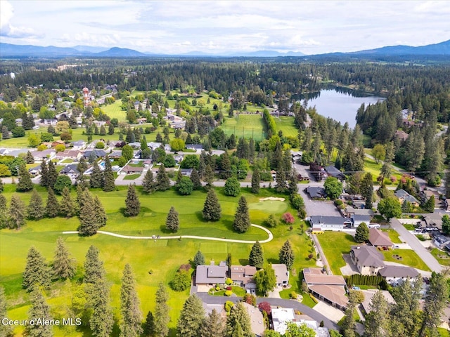1665 E Club Ln, Hayden Lake, ID 83835 - aerial view of residential area featuring a water and mountain view and a forest