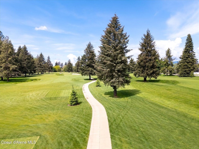 1665 E Club Ln, Hayden Lake, ID 83835 - view of community with a lawn, view of golf course, and view of wooded area