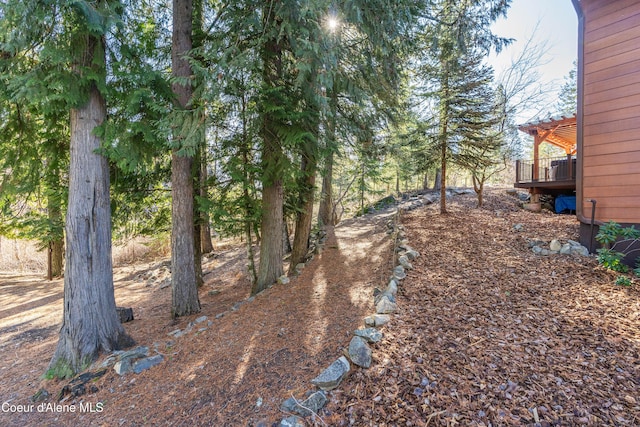 view of yard featuring a deck