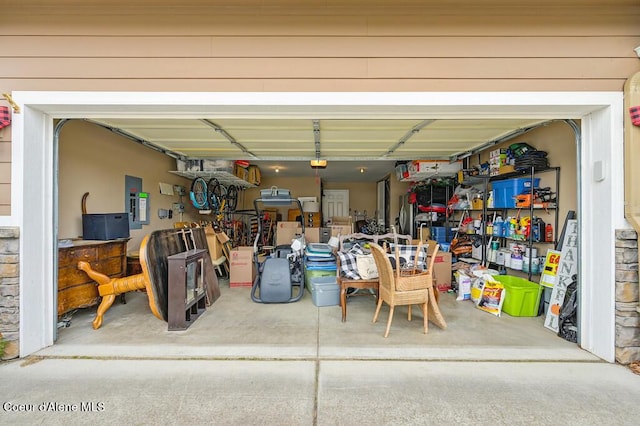 garage featuring electric panel