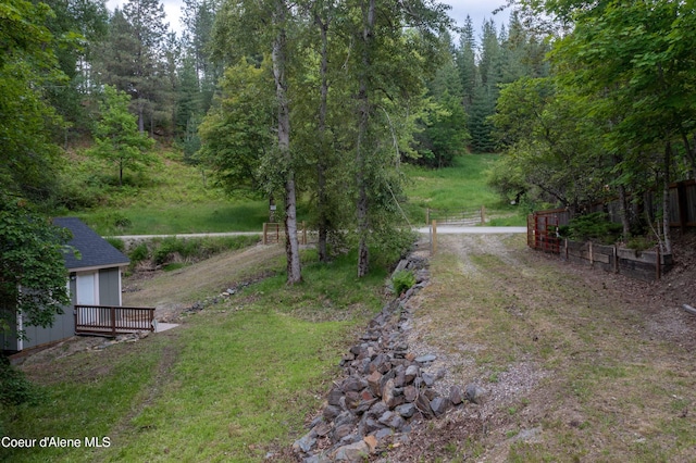 view of yard featuring fence