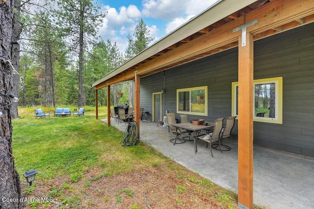 view of yard with a patio area