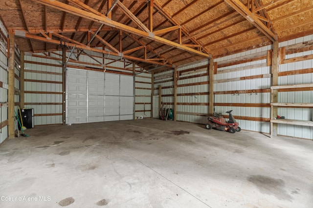 garage featuring metal wall