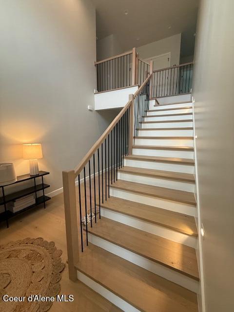 stairway with baseboards