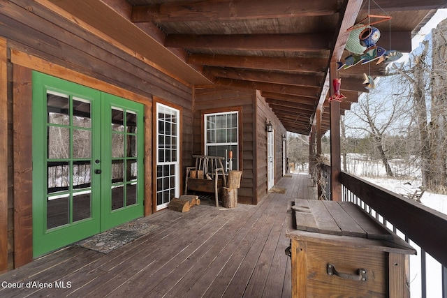 deck with french doors