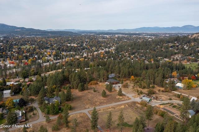 aerial view featuring a mountain view