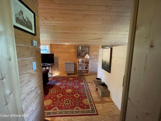 1942 Two Tail Rd, Bonners Ferry, ID 83805 - corridor with heating unit and wooden walls