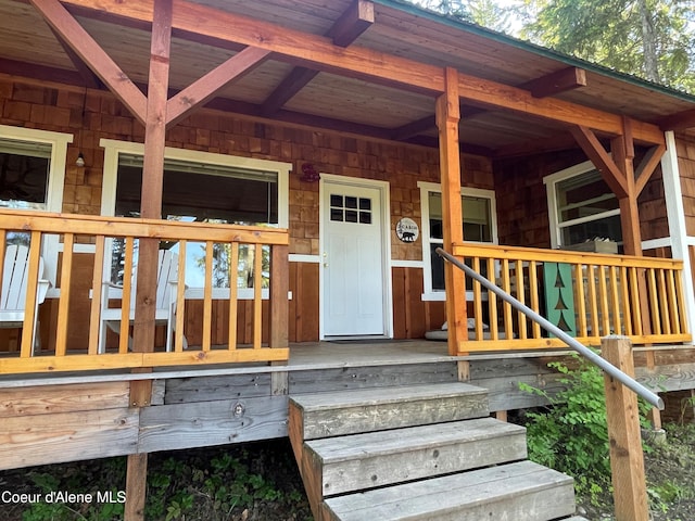 1942 Two Tail Rd, Bonners Ferry, ID 83805 - view of exterior entry featuring a porch