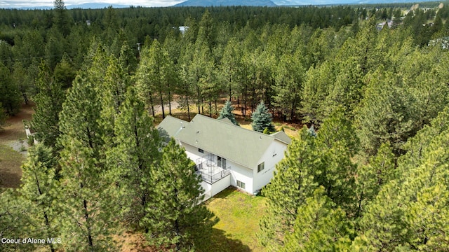 aerial view with a forest view