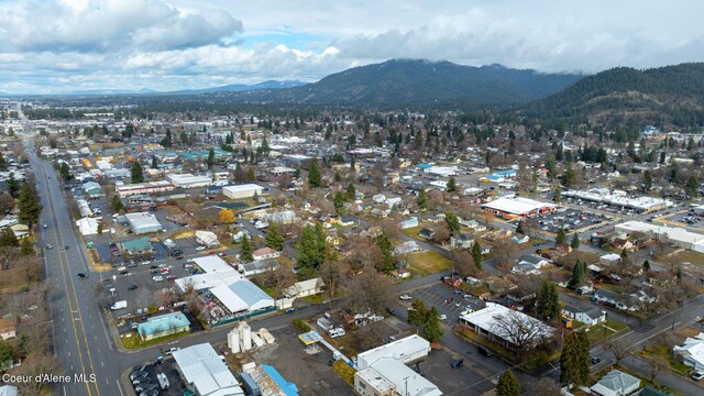 aerial view with a mountain view