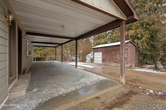view of patio / terrace with an outdoor structure