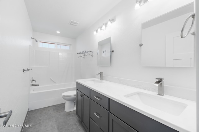 1006 E Garden Ave, Coeur Dalene, ID 83814 - full bathroom with shower / bath combination, double vanity, toilet, and a sink