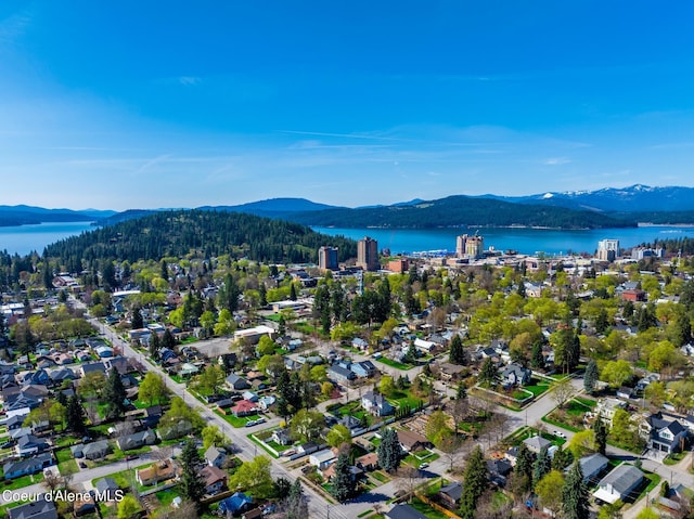 1006 E Garden Ave, Coeur Dalene, ID 83814 - birds eye view of property with a water and mountain view