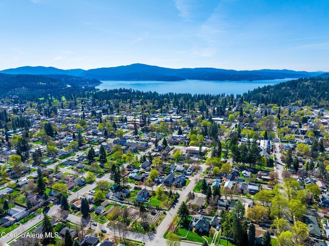 1006 E Garden Ave, Coeur Dalene, ID 83814 - drone / aerial view with a water and mountain view