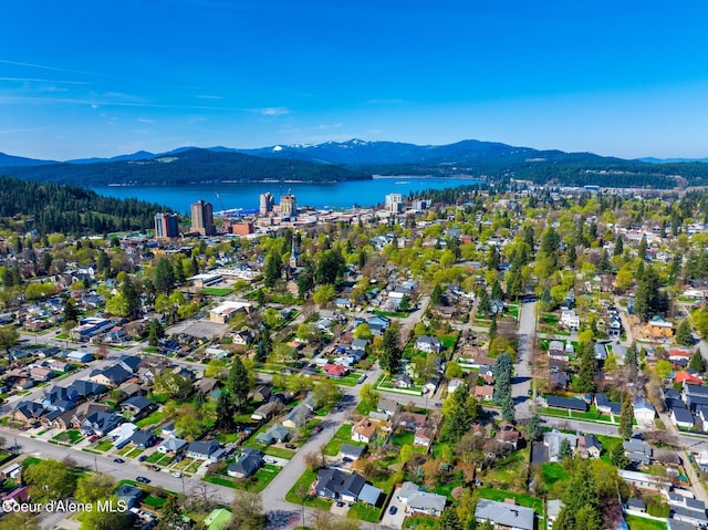 1006 E Garden Ave, Coeur Dalene, ID 83814 - drone / aerial view with a water and mountain view