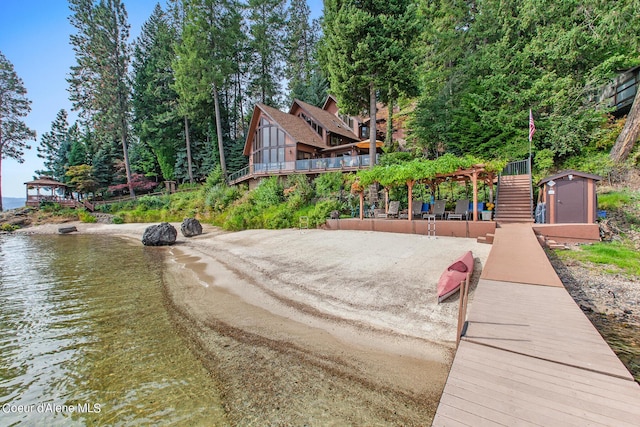 190 W Eagle Crest Dr, Coeur Dalene, ID 83814 - view of dock featuring a water view