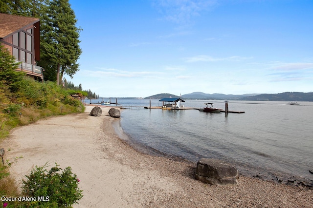 190 W Eagle Crest Dr, Coeur Dalene, ID 83814 - view of water feature with a mountain view and a dock