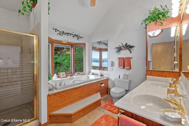 190 W Eagle Crest Dr, Coeur Dalene, ID 83814 - full bathroom featuring a sink, a garden tub, a shower stall, and toilet