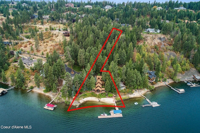 190 W Eagle Crest Dr, Coeur Dalene, ID 83814 - drone / aerial view with a water view