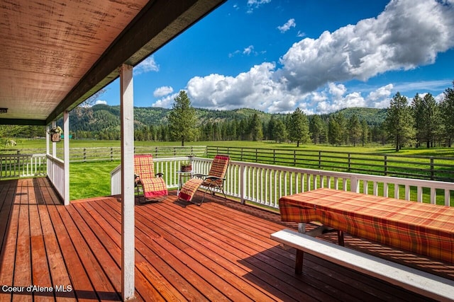415 Shale Rd, Priest River, ID 83856 - wooden deck featuring a rural view and a forest view