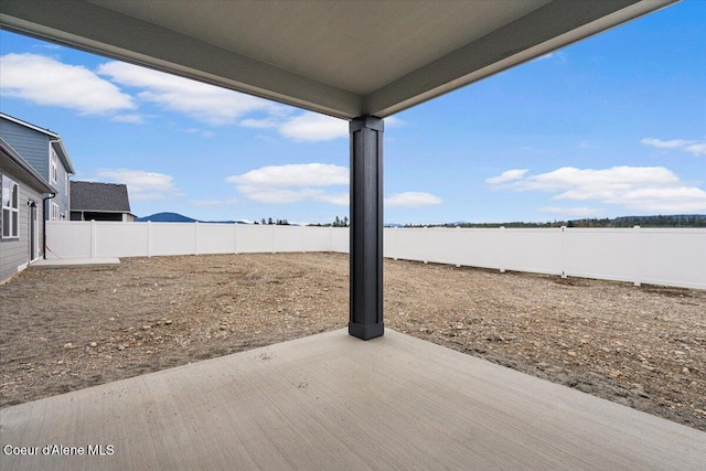 view of patio with a fenced backyard