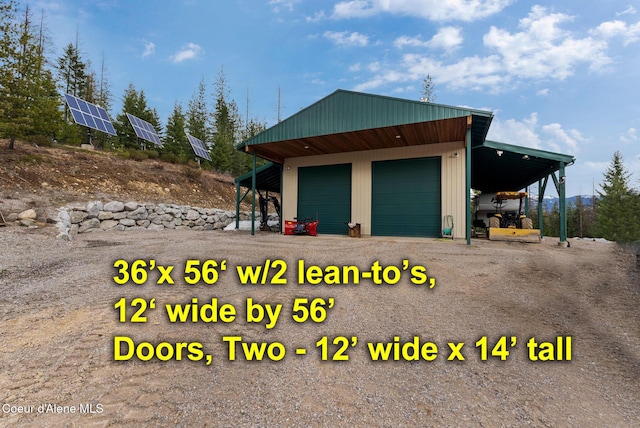 422 Lightning Peak Rd, Sandpoint, ID 83864 - garage with a garage and solar panels