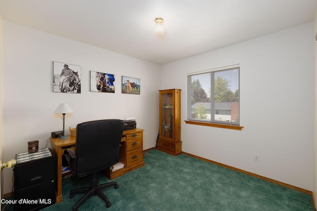 5904 N 15th St, Dalton Gardens, ID 83815 - home office featuring dark colored carpet and baseboards