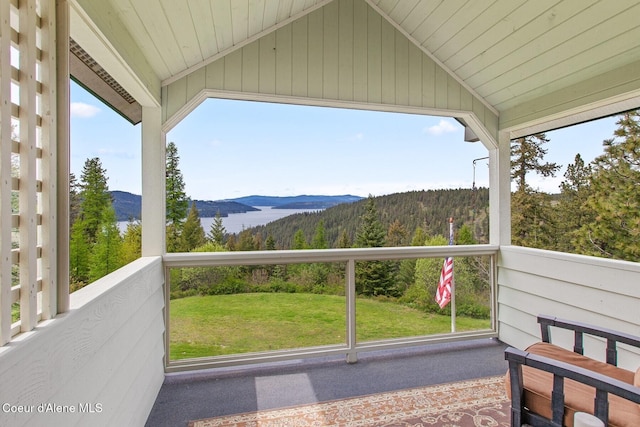3467 E Sunset Dr, Harrison, ID 83833 - balcony featuring a mountain view and a forest view