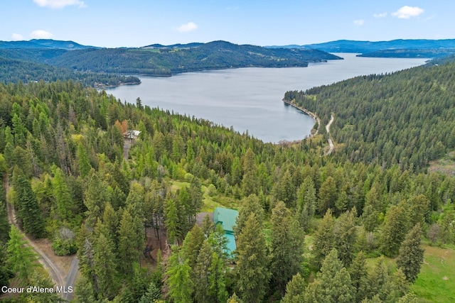 3467 E Sunset Dr, Harrison, ID 83833 - aerial view of a water and mountain view