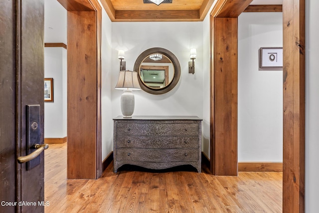 4669 S Arrow Point Dr # 210, Harrison, ID 83833 - hall with hardwood / wood-style flooring and baseboards
