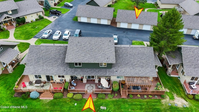 drone / aerial view with a residential view