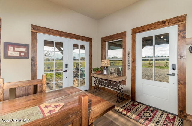 488 Fawn Ln, Bonners Ferry, ID 83805 - doorway to outside with wood finished floors and french doors