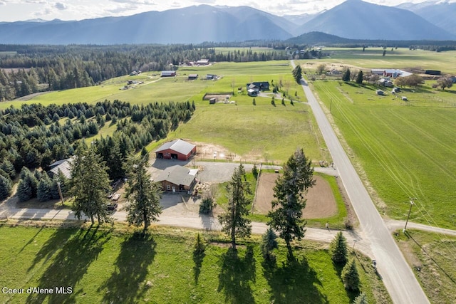 488 Fawn Ln, Bonners Ferry, ID 83805 - bird's eye view featuring a rural view and a mountain view