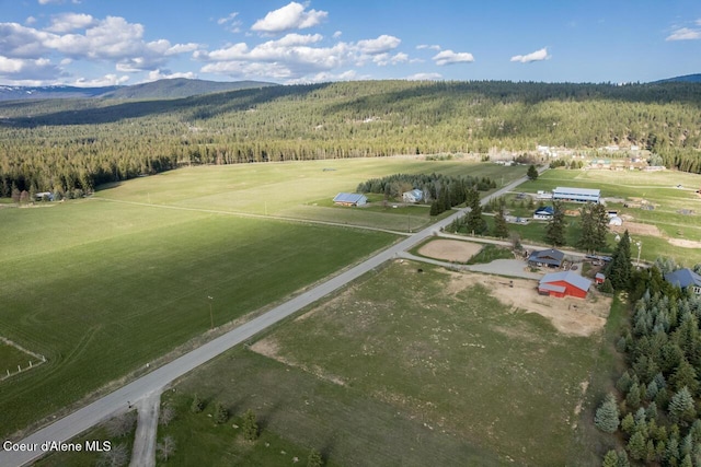 488 Fawn Ln, Bonners Ferry, ID 83805 - bird's eye view with a mountain view and a view of trees